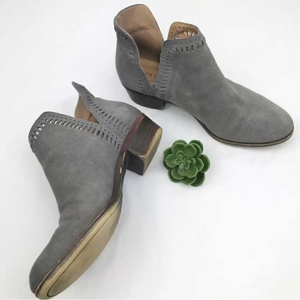 Lucky Brand Bustina Suede Gray Bootie